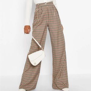 Boohoo Trousers: Wide Leg, Super High Waisted
